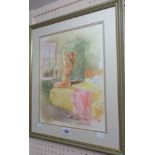 Douglas E. West: a pair of framed watercolours, both nude female studies - signed