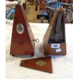 Two old metronomes - one a/f