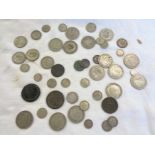 A collection of silver and other Great British coinage including Cartwheel Pennies, thirteen
