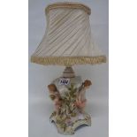 A German porcelain figural pedestal as a table lamp