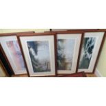David J. Lawrence: a set of four framed limited edition coloured prints, depicting the four seasons,