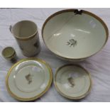 Five pieces of late 18th Century Chinese export china including a "Yorkshire" tankard - various