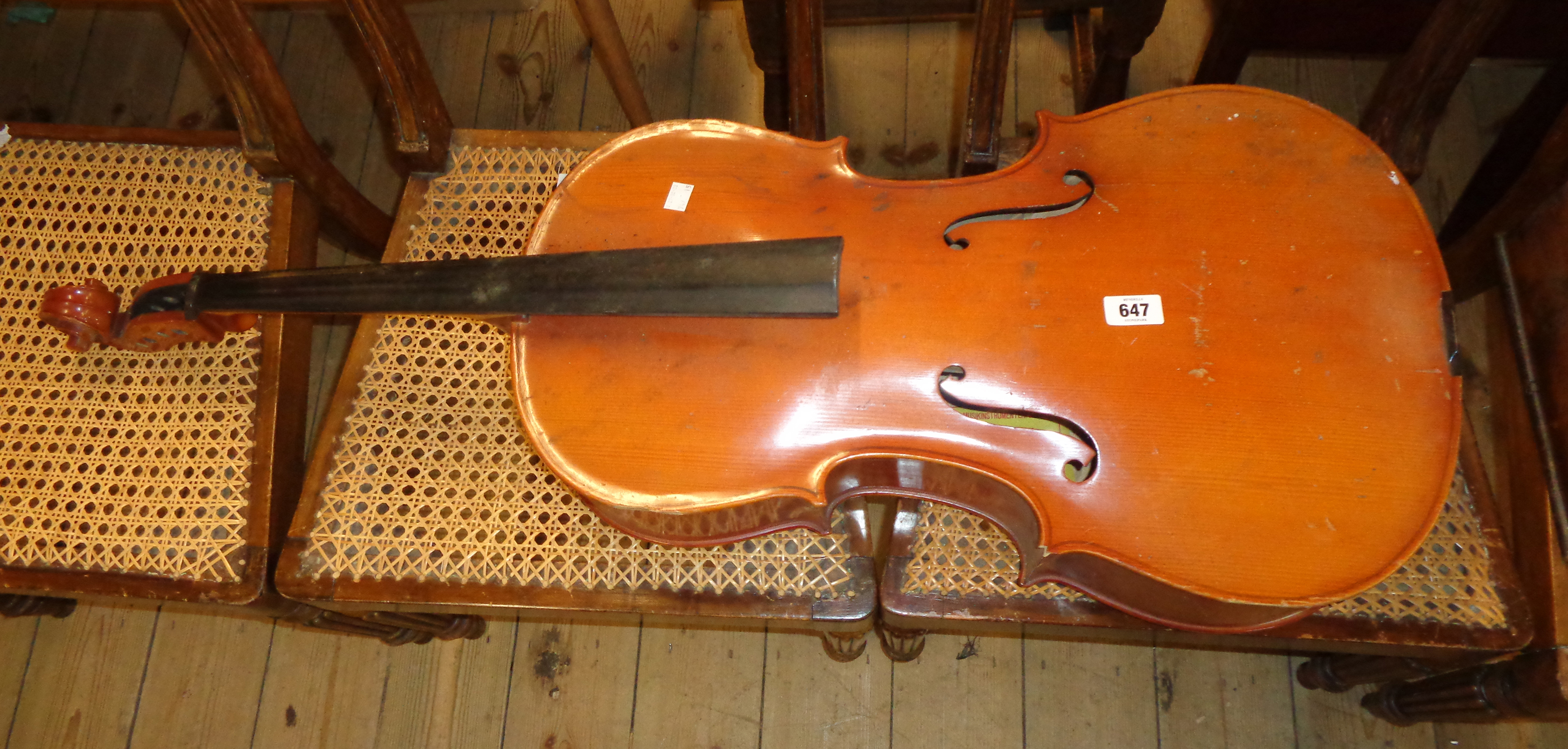 A Romanian made Musikinstrumentenfabrik cello - for restoration