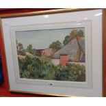 †William Dennis Dring: a gilt framed view of Compton Farm, signed and dated 1940, Royal Academy