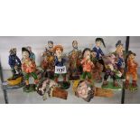 Seventeen Will Young figures including Bill Brewer, fishermen, sea captain, Peter Gurney, Dan'l