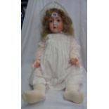 A large antique Bruno Schmidt doll - restored to body