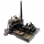 A late 1920`s Marklin 4161 D 9 twin cylinder steam plant with original burner, chimney, funnel and