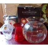 A boxed Dartington "Ripple" pot - sold with a Dartington "Mini Gems" conical vase and a small
