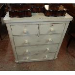 A 3' 1 1/2" Victorian painted pine chest of two short and three long graduated drawers