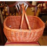 A two handled wicker basket