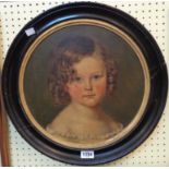 An ebonised and gilt slipped framed early 19th Century oil on canvas laid on panel portrait of a