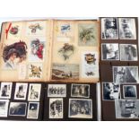 A Victorian scrap album with greetings cards - sold with two later photograph albums