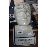 A reproduction phrenology head