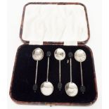 A cased part set of silver coffee bean spoons