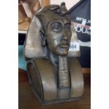 A bronzed resin Egyptian bust
