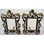 Two cast gilt metal picture frames with Rococo style scroll decoration