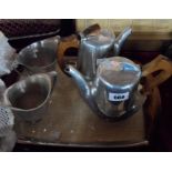 A Picquot Ware four piece tea set