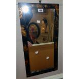 An old Walter Jones chinoiserie framed oblong wall mirror - bearing maker's stamp verso