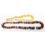 A honey amber natural faceted bead necklace - sold with an orange bead similar
