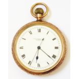 A 9ct. gold cased Thomas Russell & Son. pocket watch with engraved border and lever movement