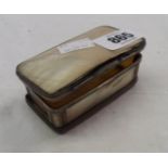 A mother-of-pearl and white metal mounted snuff box - a/f