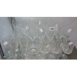 A set of ten Bohemian cut glass wines - sold with nine similar champagnes, etc.