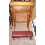 Two pairs of 20th Century oak and mixed wood prie dieu desk/kneelers - sold with another