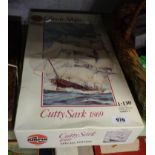 A vintage Airfix Special Edition 1:130 scale model kit of the Cutty Sark - appears to be complete