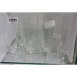 A set of eight Dartington crystal tall glasses - sold with a set of six tumblers