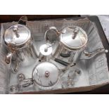 An Elkington & Co. silver plated small side pour pot - sold with hotel plate teaware and two pairs