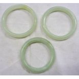 Three green jade bangles