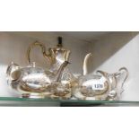A Victorian Mappin & Webb Prince's Plate four piece tea and coffee set with allover engraved