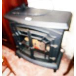 A 22 1/2" Imperial Fires Ltd., cast iron log burner style electric fire with flame effect