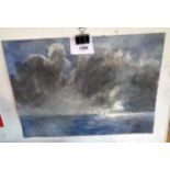 Julius Olsson: an unframed watercolour entitled "A Stormy Seascape" - signed and Inscribed verso -