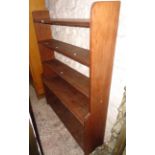 A 3' 6" stained wood five shelf open waterfall bookcase