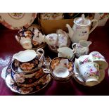 A Royal Albert Heirloom pattern part six place tea set - sold with a Royal Grafton bone china tea