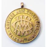 A hallmarked 9/375 gold First World War period war work medallion from Manvers Main Collieries