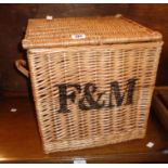 A Fortnum & Mason wicker picnic hamper - sold with a wicker basket
