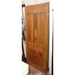 Three old stripped pine doors with pitch pine panels - all approximately 6' 7 1/2" X 31 1/2"
