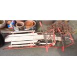 Two old sledges with steering mechanism - various condition