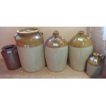 A stoneware flagon for Forder & Co. Southampton - sold with another similar, a smaller flagon, a