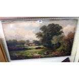David Payne: an oil on stretchered canvas entitled "An English Home Stad" - signed and titled