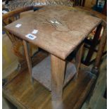 A small eastern hardwood two tier occasional with inlaid top