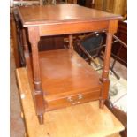 A 19" Brights of Nettlebed reproduction mahogany two tier bedside table with two drawers under and