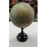 An early 1930's Geographia 8 inch Terrestrial globe on turned wood base