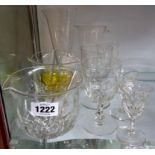 A quantity of glassware including a pair of Victorian table rinsers, assorted drinking glasses,