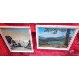 Two similarly framed oils on board, one signed I. Humphrey depicting a view of Vaseux Lake in B.C.
