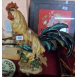 A large resin model of a cockerel - a/f
