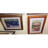 Barry Cleasby: two framed watercolours entitled Cheers - both signed with monogram