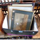 †J. Boucher: a gilt framed watercolour depicting a mountain lake landscape - sold with another